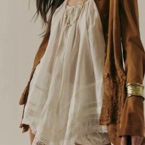 Free People Cream Tunic Top